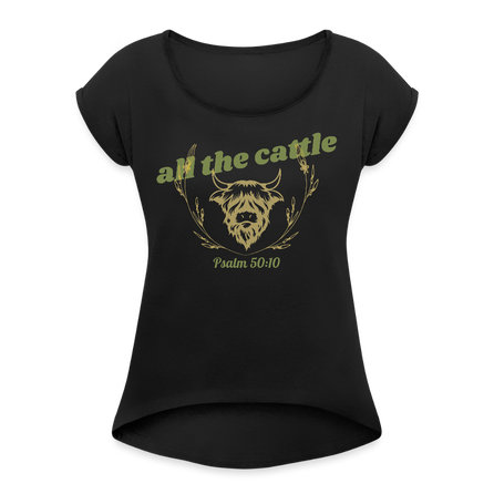 Women's "All the Cattle" Christian T-Shirt - heather burgundy