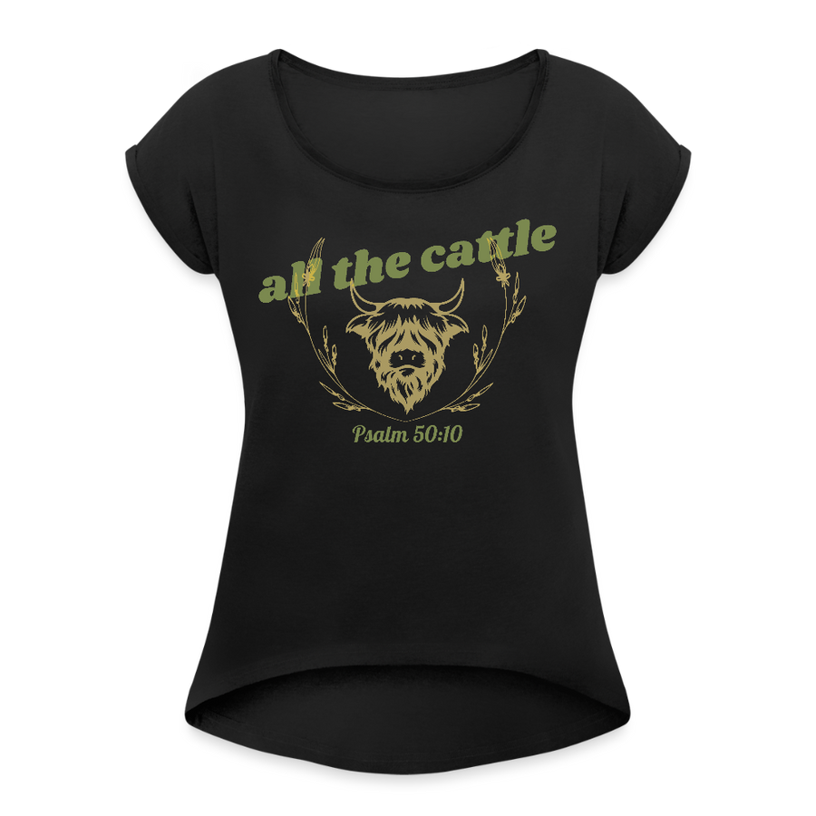Women's "All the Cattle" Christian T-Shirt - black