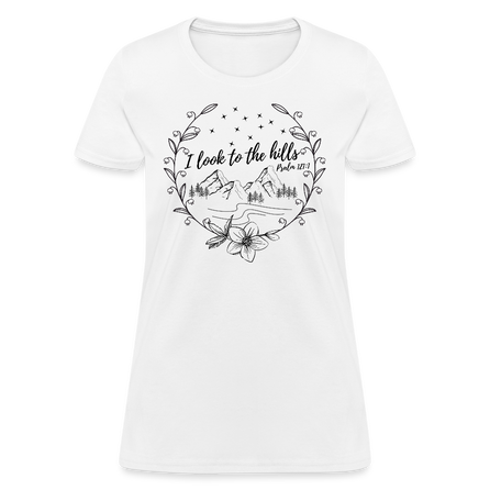Women's "Look to the Hills" Christian Shirt - heather gray