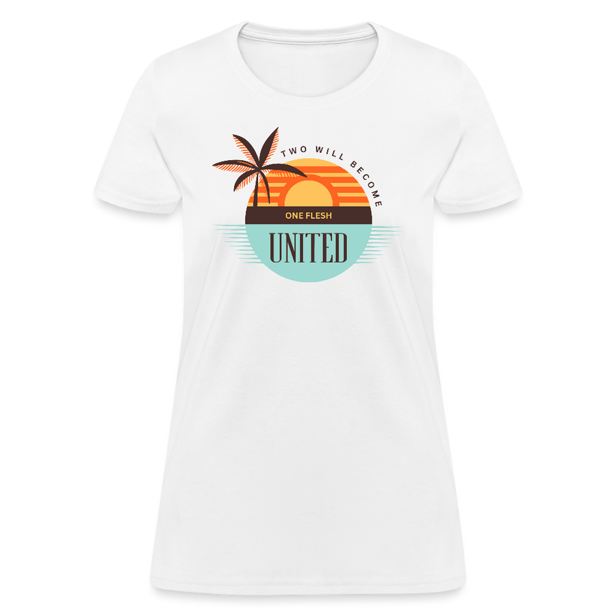 Women's "United" Christian T-Shirt - One Flesh - white